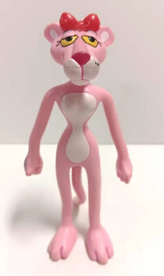 SEXY PINK PANTHER 4" BENDY TOY UNBROKEN SMALL STAIN ON PAW - Image 1 of 4