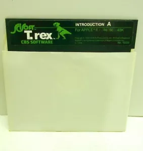 RARE Excellent Educational Game T.rex by CBS for Apple II+, Apple IIe, IIc, IIGS - Picture 1 of 2