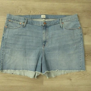 J Crew Jean Shorts 37 High Rise Denim Juniper Wash Plus Size - Picture 1 of 6