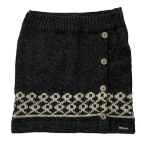 Everest Designs Faux Wrap Wool Sweater Skirt Hand Made in Nepal Charcoal  S - Picture 1 of 8