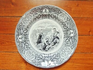 Assiette en faïence Vieillard Bordeaux Jésus tombe pour la 3e VII station XIXeme - Imagen 1 de 2