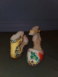 NIB!  Nine West Shoes Slingback Floral Leopard Multi-color Fabric Size 6M - Picture 1 of 9
