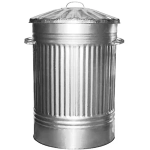 GALVANISED METAL BIN, SMALL, MEDIUM, LARGE, XL, XXL, METAL DUSTBIN TRASH CAN - Picture 1 of 15