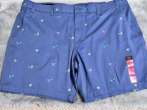 Pantalones cortos para hombre The Foundry talla 46 BlueChino patrón de moscas pesca nuevos con etiquetas - Imagen 1 de 5