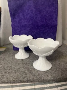 INDIANA MILK GLASS COLONY HARVEST CANDLE BOWL - Picture 1 of 2
