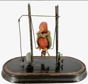 Antique AUTOMATON CLOCKWORK TOY PARROT Mechanical Windup - Picture 1 of 14