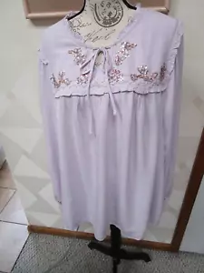 LAUREN CONRAD-LILA-CANESÚ LENTEJUELAS-MANGA LARGA-CUELLO CORBATA-BLUSA-TOP-TALLA-3X-NUEVO CON ETIQUETAS-$56 - Imagen 1 de 4