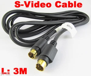 1pc 10ft Gold S-Video Cable Mini Din 4 Pin Male to Male Dual Male For DVD HDTV - Picture 1 of 8