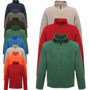 Mens Anti Pill Plain Fleece Jacket Full Zip Up Pocket Work Outdoor Warm Polar - Picture 1 of 23