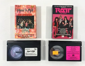 Lot of 2 Betamax Music Tapes - Hear 'N Aid The Sessions Stars, RATT The Video - Picture 1 of 12
