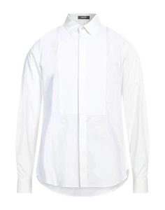 $995 Designer VERSACE Men's Blouson Blue Solid White Button Down Dress Shirt 38 - Picture 1 of 3