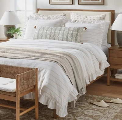 Oversized Oblong Watercolor Wood Block with Tassels Decorative Throw Pillow - Image 1 of 4