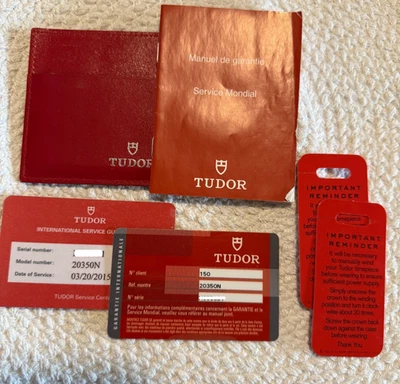 Reloj Tudor Genuino Cuero Garantía Manual de Servicio Folleto Soporte Billetera Etiqueta Foto 1 de 4