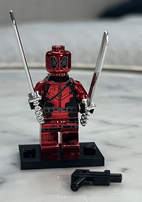 Lego Deadpool (traje cromado) minifigura metálica impresa personalizada Marvel Foto 1 de 4