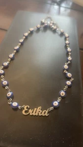 Evil Eye Personalized Necklace With “ Erika” Name - Picture 1 of 1