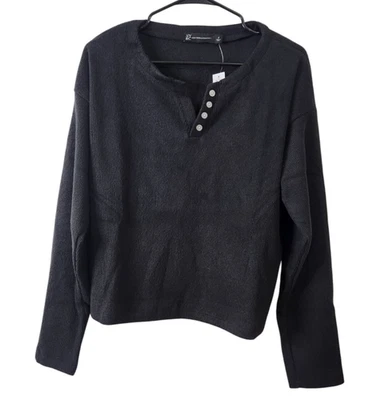 New York & Company NY&Co Mujer M Suéter Pullover Manga Larga Suave Negro Foto 1 de 4