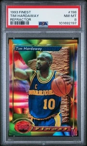 1993 FINEST TIM HARDAWAY REFRACTOR #198 PSA 8 - Picture 1 of 2