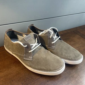 Clarks HOMMES Wildleder/Leder Akzent Freizeit Größe 11M braun/grau/oliv Sneaker - Bild 1 von 10