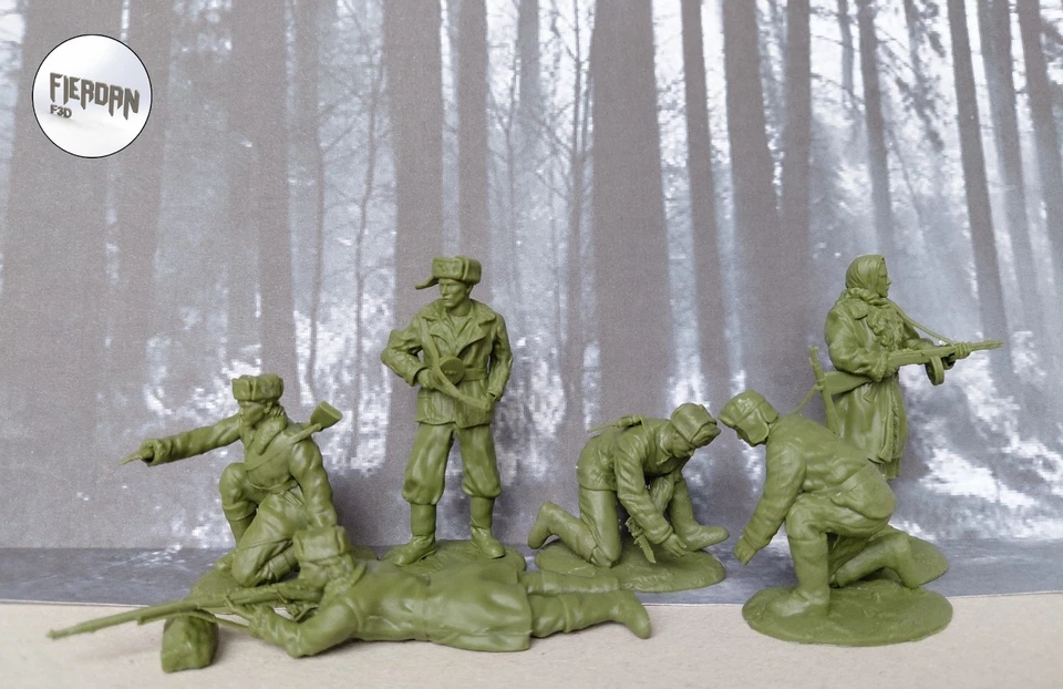 Soldados.Est Segunda Guerra Mundial Partizans soviéticos soldados de juguete escala 1:32 lanzamiento noviembre 2025 Foto 1 de 1