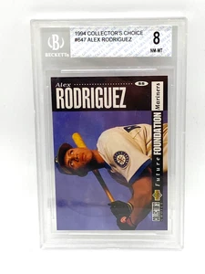 1994 Upper Deck Collectors Choice Alex Rodriguez #647 Beckett Grado 8 Rookie - Foto 1 di 5