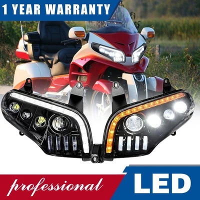 Conjunto de faros delanteros LED para Honda GoldWing GL1800 2001-2017 Foto 1 de 4
