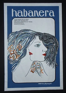 HAVANA WOMAN / Cuban Silkscreen Movie Poster HABANERA Cuba Art - Picture 1 of 4
