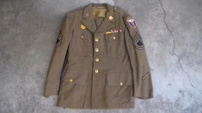 Old 1941 Dated US Army 4th Air Force M-1928 Dress Uniform Jacket & Insignia USED - Image 1 of 4