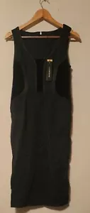 ****Donna Karan Women's Velvet Trim Midi Dress Black Sz 6 - Picture 1 of 6