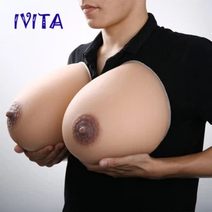 IVITA 15XL Huge Silicone Breast Forms Artificial Crossdress Transgeder Boobs - Picture 1 of 9