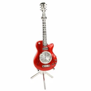 Reloj de guitarra rojo en miniatura - cumpleaños aniversario regalo novedad coleccionable - Imagen 1 de 1