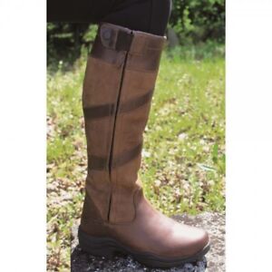 Mark Todd Ladies Waterproof Tall Zip Country Boot Brown Leather Sizes 37- 43