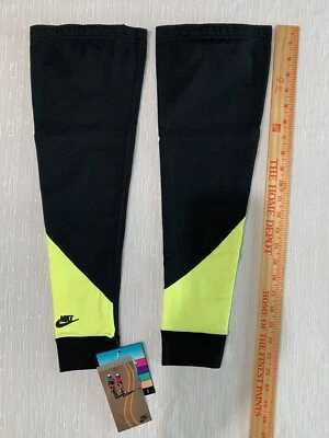 Vintage NWT Nike Cycling Arm Warmers Size Medium Black Volt USA Made Bicycle New - Image 1 of 4