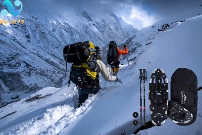 Lightweight Al Snowshoes Unisex One Size Pair Anti-shock With Poles Kit & Bag - Image 1 of 4