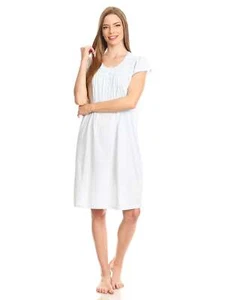 00126 Women Nightgown Sleepwear Pajamas Woman Short Sleeve Sleep Nightshirt - Picture 1 of 20