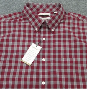 Roundtree And Yorke Shirt Mens XXL 2XL Red Plaid Long Sleeve Button Up NEW - Picture 1 of 11