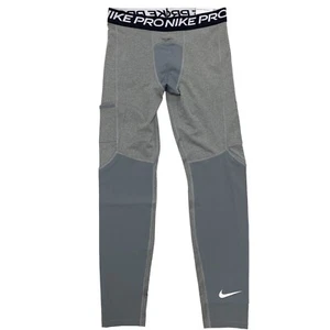 Nike Pro Dri-FIT Boys (Youth) Full Length Tights DM8530-091 [Carbon Heather] - Picture 1 of 8