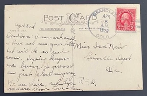 Grand Lake, Colorado Postkarte - verschickt am 5. April 1928 nach Linville Depot, VA - CO - Bild 1 von 2