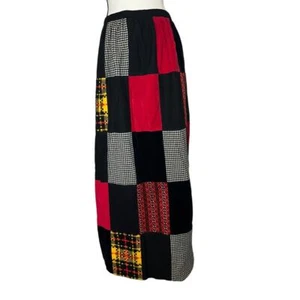 Vintage Wollmischung gesteppt Patchwork Maxi Decke Rock Größe Medium Landhaus Kern - Bild 1 von 7
