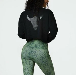 Last Chance! Onzie Cropped Crew Neck Sweatshirt 3753 Steer Head - Picture 1 of 2