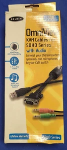 BELKIN OMNIVIEW KVM CABLES W/ AUDIO FOR SOHO E Series - Picture 1 of 4