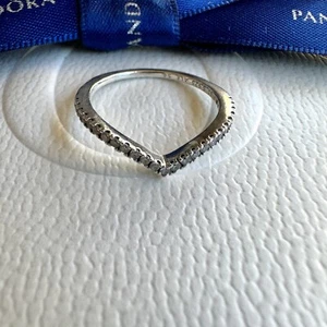 Authentic Pandora Silver Clear CZ Shimmering Wish Ring Size 54 #196316CZ - Picture 1 of 4