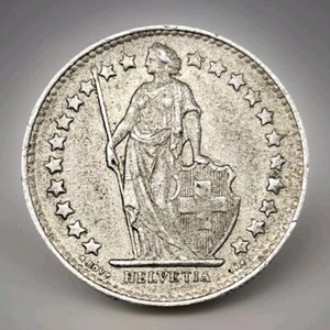 1945 Switzerland 1/2 Franc Silver Old World Coin KM 23 (ek207) - Picture 1 of 3
