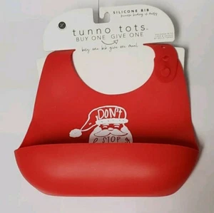 Bella Tunno, Tunno Tots Navidad Vacaciones Silicona Babero con Bolsillo, Santa - Imagen 1 de 4