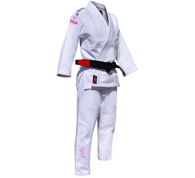 Fuji Kids Childrens Blossom Brazilian Jiu Jitsu Gi Jiu-Jitsu BJJ - White / Pink - Image 1 of 4