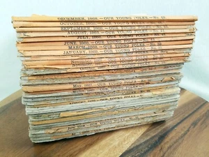 1868-70 OUR YOUNG FOLKS ILLUSTRATED MAGAZINE LOT OF 28 - HARRIET STOWE - Bild 1 von 11