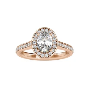 Lab Grown 1,35 Karat ovale Form F VS1 IGI zertifiziert CVD Diamant Ehering - Bild 1 von 8