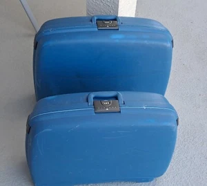 Roncato Valigeria Hardside Suitcase Made in Italy Set Of 2 Blue - Picture 1 of 21