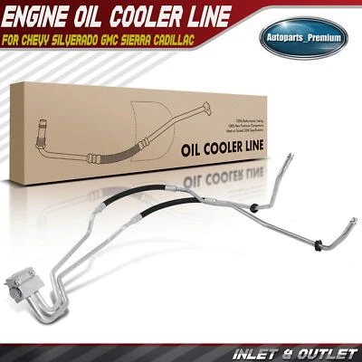 Conjunto de manguera de enfriador de aceite de motor para Chevy Silverado Sierra 1500 2500 Cadillac Foto 1 de 4