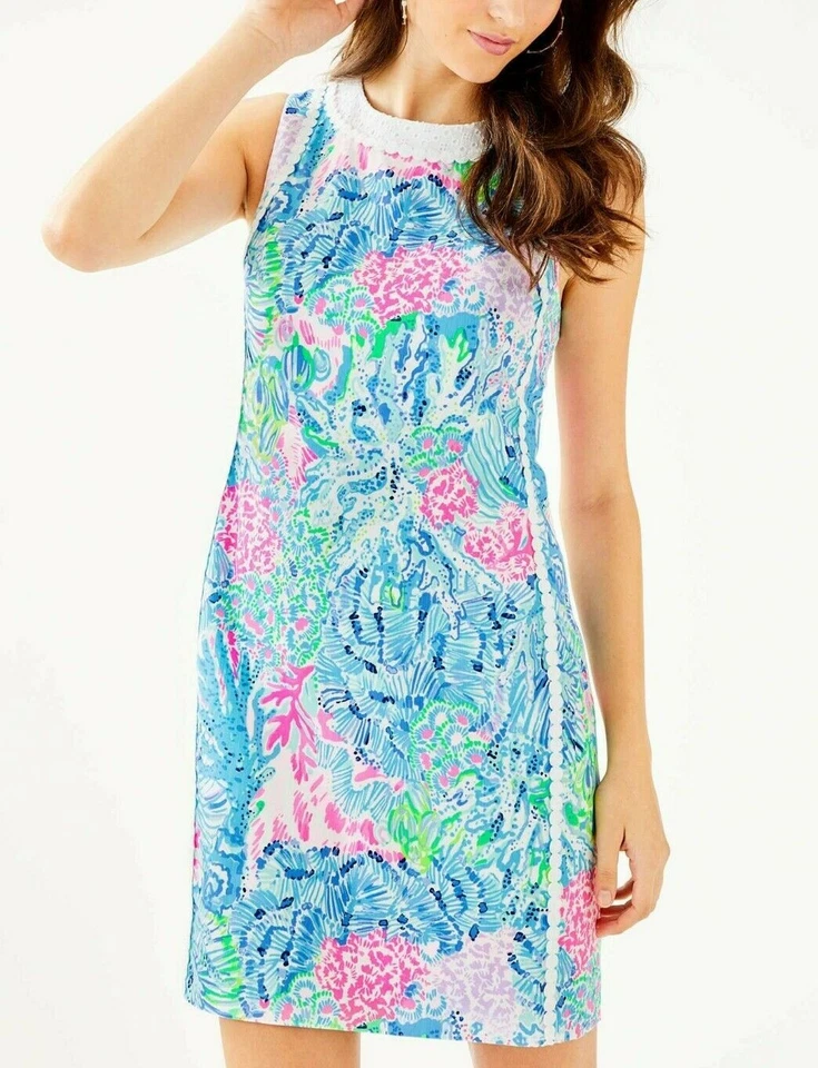 Lilly Pulitzer Mila Stretch Shift Dress Multi Sink or Swim Size 4