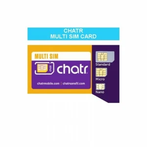 Carte Chatr Multi SIM (Nano + Micro + Régulière) LTE/4G/3G GSM Prépayée Canada - Photo 1 sur 1